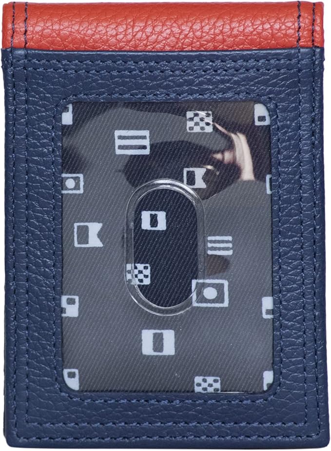 Nautica Men's Slim Wallet | Card Case | RFID Blocking | ID Window | Minimalist | Lightweight | Genuine Leather