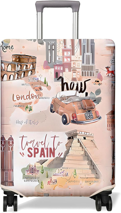 Travel Luggage Cover Suitcase Protector Fits 18-32 Inch Wheel Covers PatternedTravel Related Items Flower Luggage Protector Elastic XL