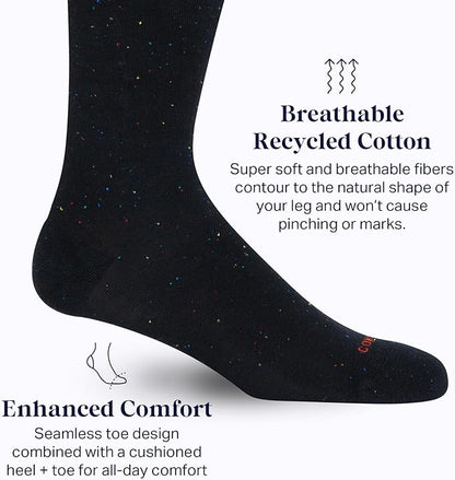 Comrad Recycled Cotton Knee High Socks - 15-20mmHg Graduated Compression Socks - Soft & Breathable Support Socks, Unisex