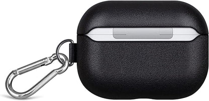 Lopie Handmade Series AirPods Pro Leather Case with Keychain, Fully-Wrapped with Full-Grain Leather AirPods Pro Case Cover, Portable Shell Dust Proof Case for Apple Air Pods Pro - Black