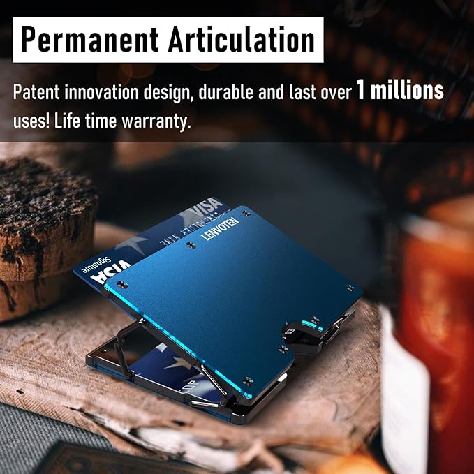 Minimalist Wallet for Men, Metal Wallet with Money Clip, Slim Compact Wallet, RFID Blocking Card Holder, Metal Aluminum Credit Card Holder, Holds up to 20 Cards