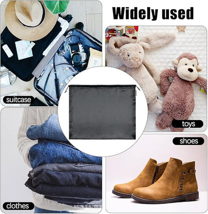 10 Pack Dust Bags for Purses and Handbags, Silk Dust Cover Storage Bag with Drawstring Travel Storage Pouch for Handbag Purse Shoes Boots (Black, 23.6 × 19.6 in)