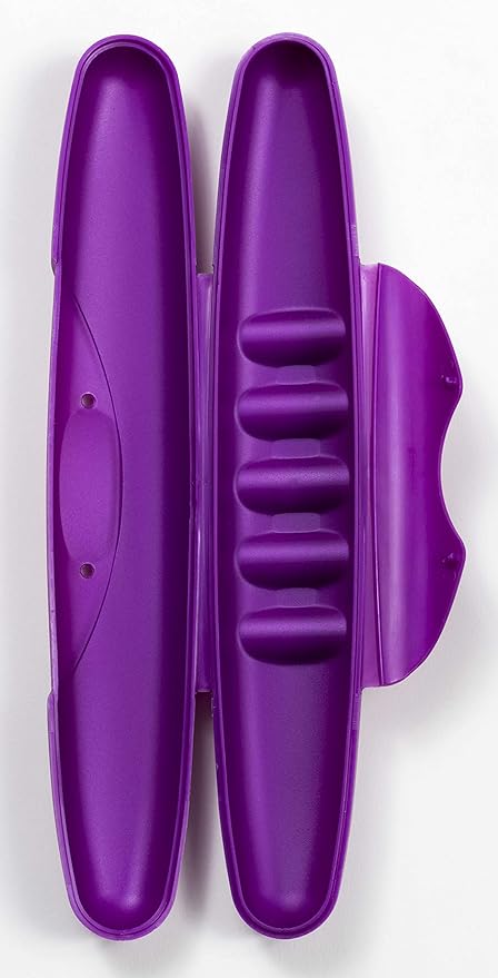 RADIUS Toothbrush Portable Travel Case Kit Standard Toothbrush Soap Razor Case Storage Box for Travel BPA Free 3 Count - Amethyst Purple