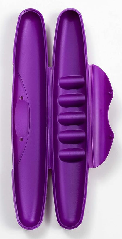 RADIUS Toothbrush Portable Travel Case Kit Standard Toothbrush Soap Razor Case Storage Box for Travel BPA Free 3 Count - Amethyst Purple