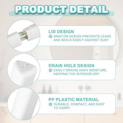 uxcell 4Pcs Travel Toothbrush Case, 8.27 x 1.38 Portable Travel Toothbrush Holder, Plastic Toothpaste Container for Bathroom, Gym, Business Trip, Camping, Beige