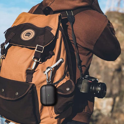 LOPIE AirPods Pro 2 Case Cover 2022 (Not for AirPods Pro 1st Gen), Handmade AirPods Pro 2nd Generation Case Protective Cover, Carbon Fiber Style Vegan Leather Case for Women/Men- Black