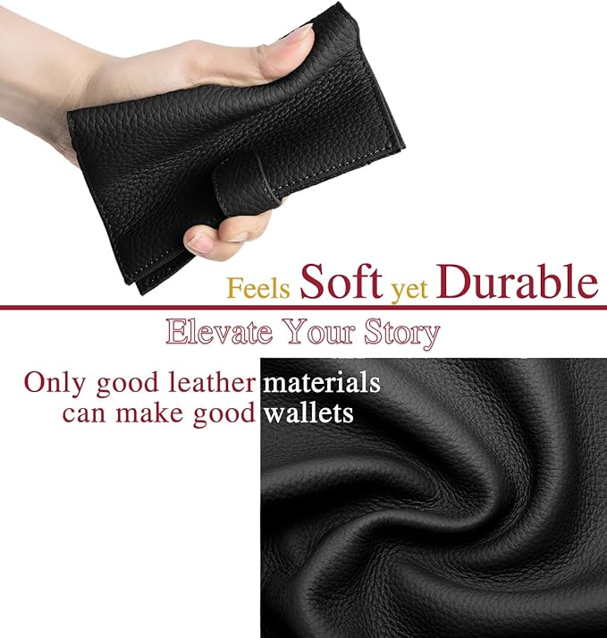 RFID Slim Passport Holder for Travel – Leather Passport Wallet for Women & Men with Card Slots, Zippered Coin Pocket, SIM Card Slot – Travel Passport Cover Case (Black)