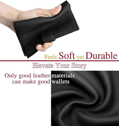 RFID Slim Passport Holder for Travel – Leather Passport Wallet for Women & Men with Card Slots, Zippered Coin Pocket, SIM Card Slot – Travel Passport Cover Case (Black)