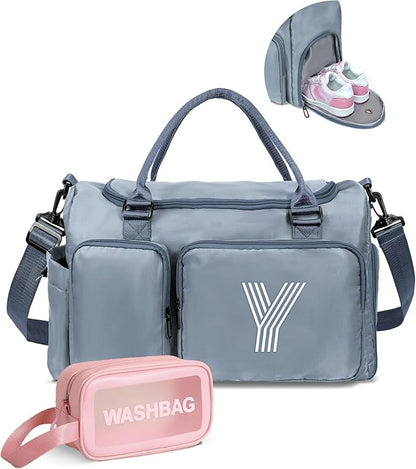 Girls Gifts for Kids, Initial Gym Bag for Girls, Travel Duffle Bag, Sports Bag, Personalized Weekender Overnight Bag