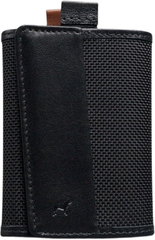 The Frenchie Co. - Speed Wallet - Mini - Ultra-slim RFID-blocking card holder with quick-access pull tab - Minimalist front-pocket wallet in ballistic nylon and full-grain Italian leather