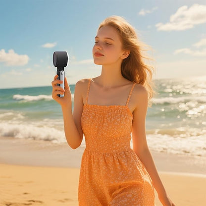 Foldable Handheld Fan | 5-Speed Turbo Blast | 16-Hour Runtime | Type-C Fast Charging | 3-in-1 Portable Design - Perfect for Travel, Camping, Office & Gifts