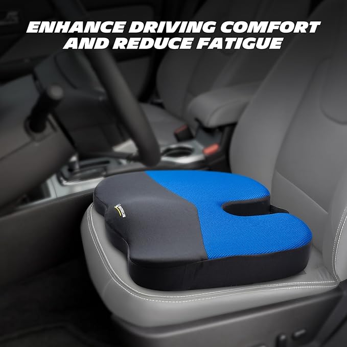 MICHELIN Memory Foam Seat Cushion 2-Pack - Gel Infused for Cooling Comfort, Orthopedic Ergonomic Support for Office Chair, Car Seat, Home, Travel - Breathable Mesh Cover with Portable Handle