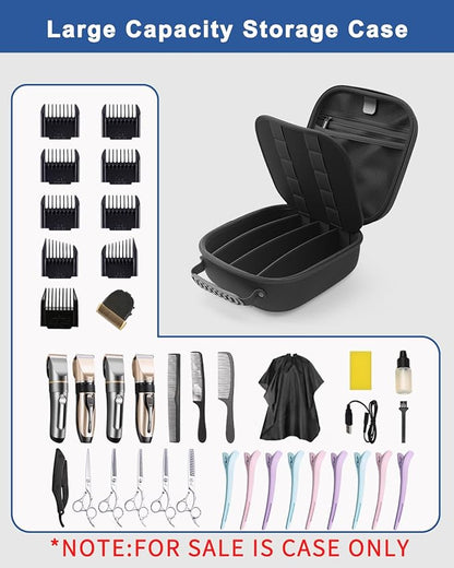 Krypthos Hard Travel Case for Hair Clippers & Hair Cutting Barber Supplies, Portable Clipper Storage Holder Organizer, Trimmer Storage Case for Barbers Supplies, Hair Cutting Razor Guard Grooming Kits