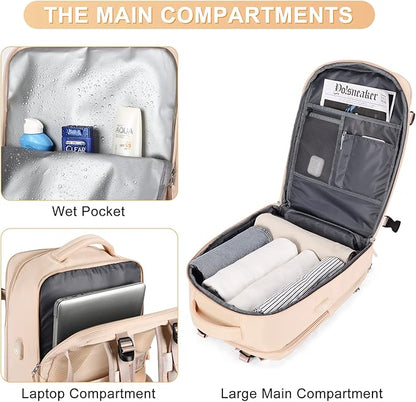 Carry On Backpack Flight Approved Personal Item Travel Backpack For Women Airline Approved Waterproof Sports Luggage Backpack Casual Daypack Small Hiking Backpack