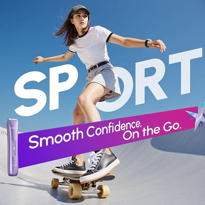 Bikini Trimmer for Women Dual Head – IPX7 Waterproof & Painless Electric Razor for Pubic Hair, Face, Legs, Underarms – Portable Cordless Shaver with Fast Charging, Teen Girl Gifts Trendy Stuff, Purple