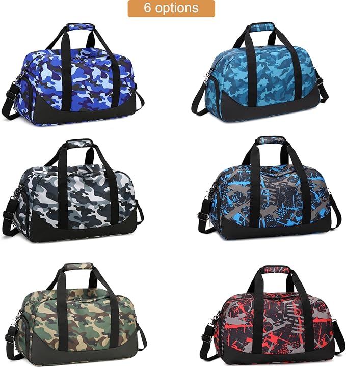 Octsky Overnight Bag Weekender Bag Sports Gym Travel Duffel Bag with Shoe Compartment Camo Blue