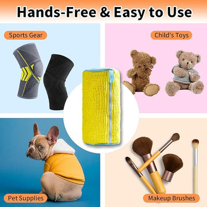 2Pcs Reusable Shoe Cleaning Bag, Yellow Mesh, Polyester, Laundry Bags, Zipper Closure, XX-Large, Modern, Hangable, Scratch Resistant, 2 Count