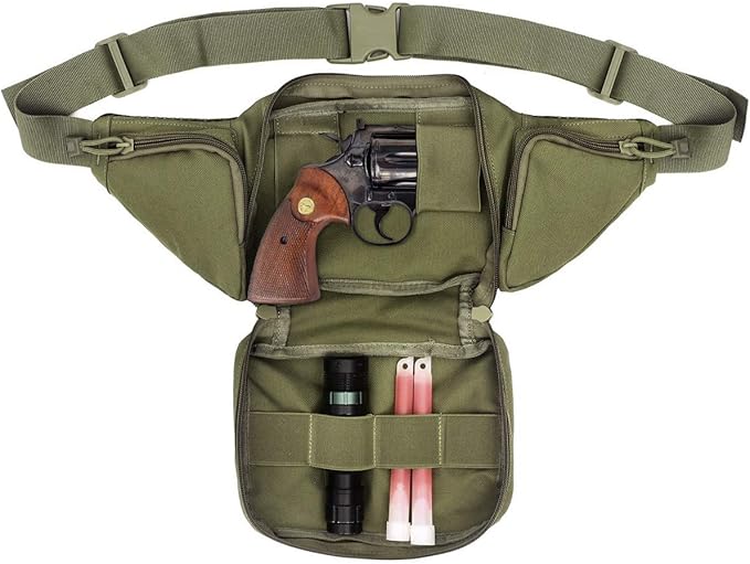 Tactical Fanny Pack for Men & Women, Concealed Carry Fanny Pack for Men, Adjustable Waist Bag, Compact Travel Belt Bag, CCW Fanny Pack with U.S Flag Patch