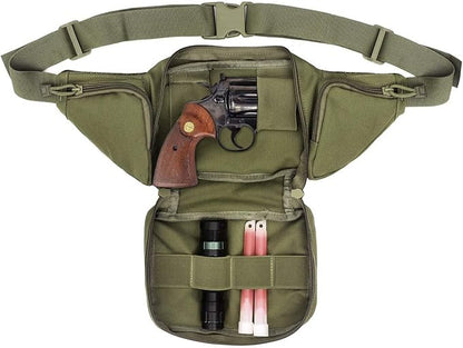 Tactical Fanny Pack for Men & Women, Concealed Carry Fanny Pack for Men, Adjustable Waist Bag, Compact Travel Belt Bag, CCW Fanny Pack with U.S Flag Patch