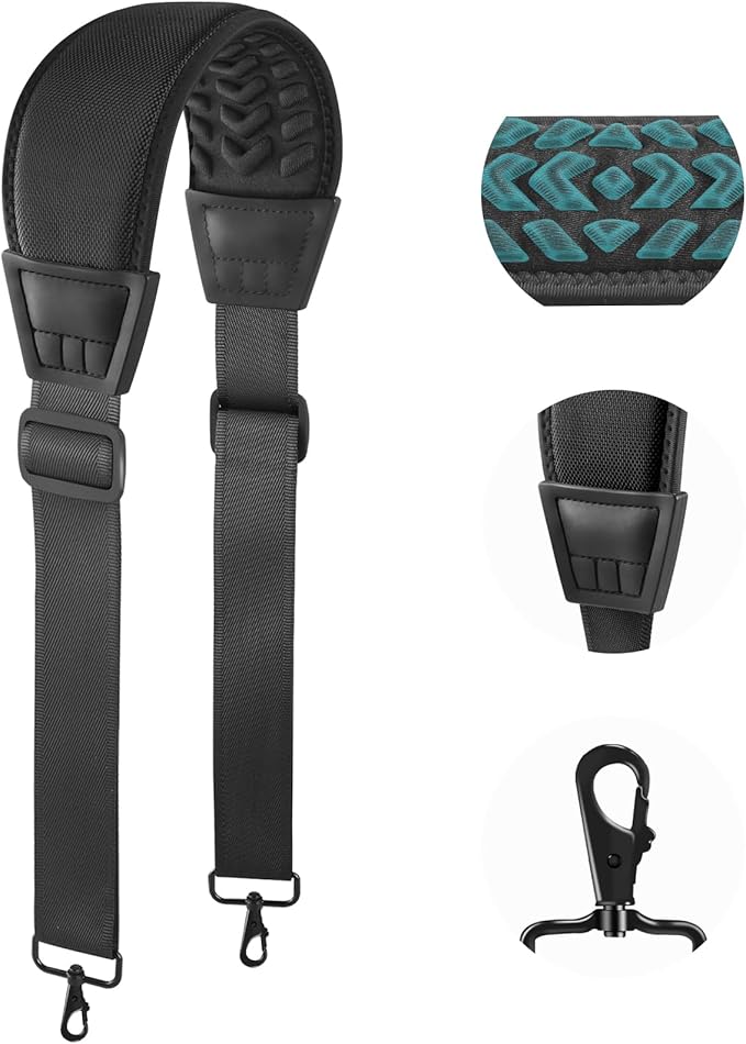 3D Air Cushion Ultra Comfortable Bag Strap, 67" Thicken Shoulder Strap with Double Adjustable Buckles and Metal Hooks, Ideal for Laptop Messenger Bag/Crossbody Bag(Reduced Stress)