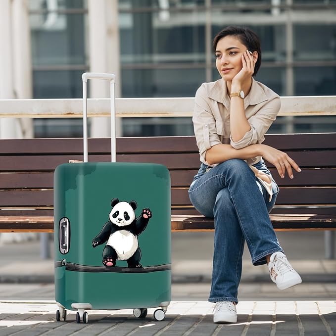 Asian Panda Luggage Cover – Cute Bear Print Suitcase Protector, Perfect Travel Gift for Panda Lovers Visiting China, Fits 29"-32 Suitcase,XL,Panda