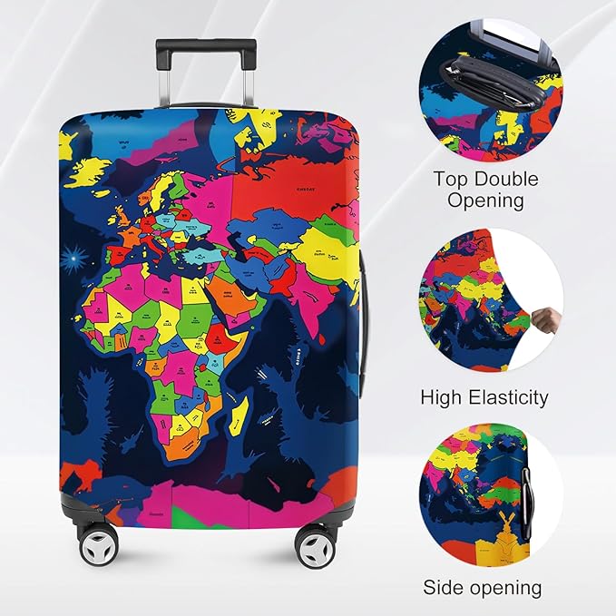 ANNA QUEEN Travel Luggage Cover Suitcase Protector Suitcase Cover Anti-Scratch,Stretchable Bag Cover Washable Durable Polyester with Elastic Hem with Zipper Closure