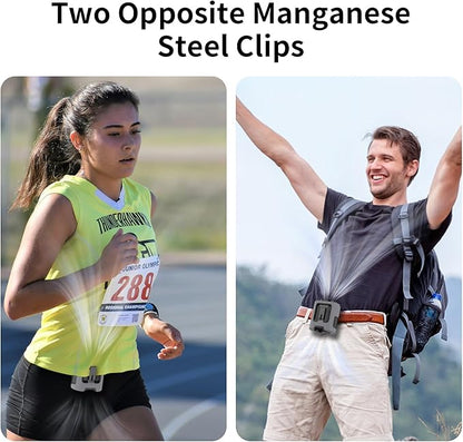 Socool Portable Waist Fan Clip on Wearable Belt 5000mAh Rechargeable Personal Fans, 25H Shirt Fan Cooling, 4 Speeds 13000RPM Battery Operated, Neck Fan Hanging for Outdoor Camping Travel Jobsite