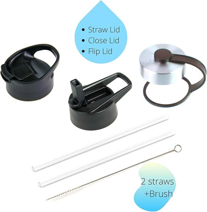 DRINCO Stainless Steel Water Bottle Spout Lid Vacuum Insulated Double Wall Water Bottle Wide Mouth (40oz 32oz 22oz 18oz 14oz) Leak Proof Keeps Cold or Hot (32 oz, 32oz Teal)