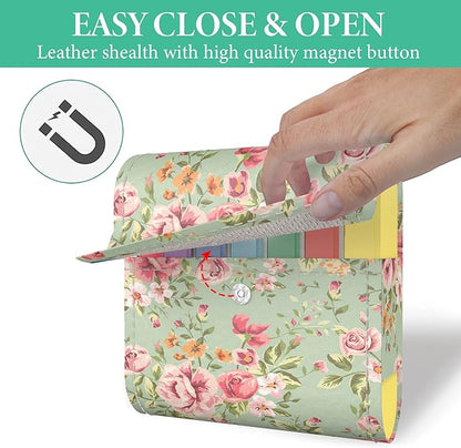 Pill Organizer,LIZIMANDU Weekly Travel Pill Case Box Medication Reminder Daily AM PM, Day Night 7 Compartments,for 4 Times A Day, 7 Days a Week-Includes Leather PU Carrying Case (Blue Rose)