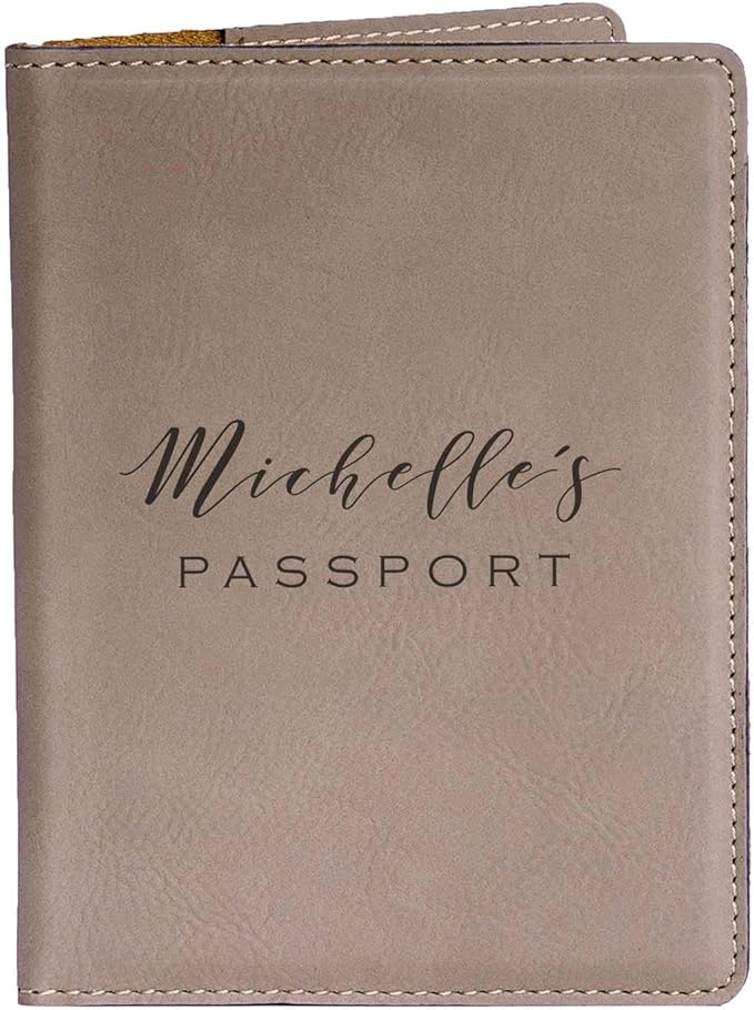Personalized Passport Cover with Name - Light Brown, Personalized Passport Case, Custom Passport Holder