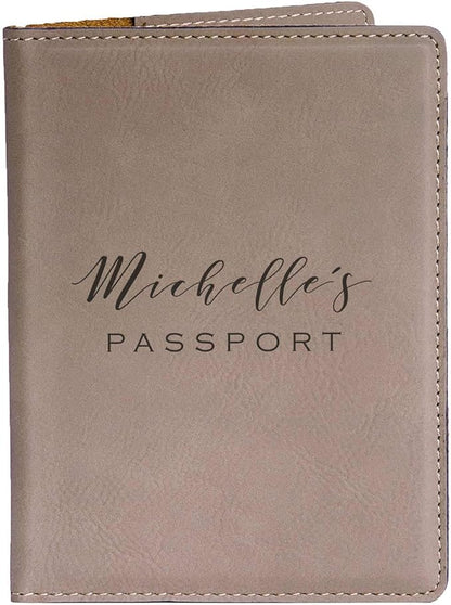Personalized Passport Cover with Name - Light Brown, Personalized Passport Case, Custom Passport Holder