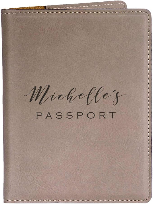 Personalized Passport Cover with Name - Light Brown, Personalized Passport Case, Custom Passport Holder