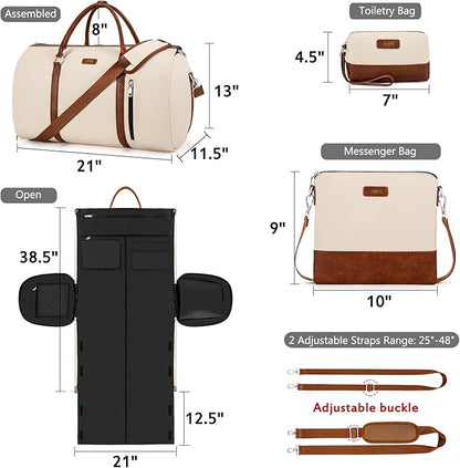 Convertible 2-in-1 Garment Bags for Travel, Carry On Garment Duffle Bag With Shoe Compartment Large Weekender Bag for Women Men Hanging Suitcase Suit Travel Duffel Overnight Bags 4pcs Set