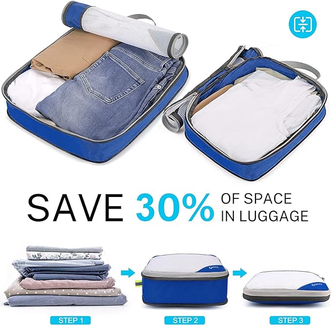 Compression Packing Cubes, Gonex Extensible Storage Mesh Bags Organizers