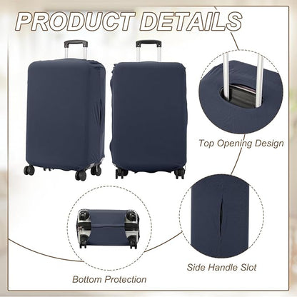 uxcell Luggage Cover for Suitcase Protector, Fit 21-25 Inch Luggage Elastic Suitcase Cover Scratch-Resistant Covers for Travel Business Trips, Navy Blue (M)