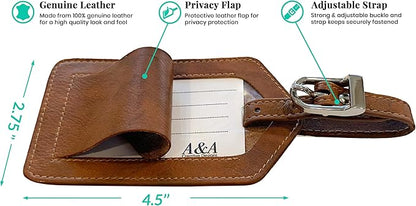 Personalized Monogrammed Antique Saddle Leather RFID Passport Wallet and Luggage Tag