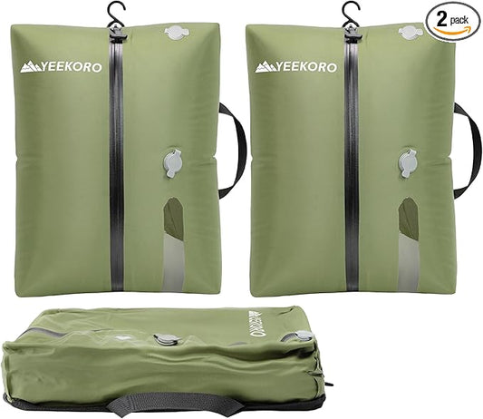 Vacuum Bags for Travel, Professional IP67 Reusable Vacuum Compression Bags for Travel Suitcases and Backpack, Durable Space Saver Bag (2 PACK, No Pump)