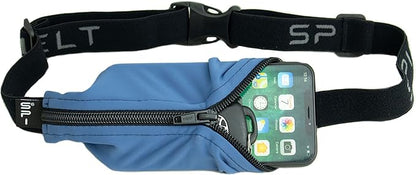SPIbelt Running Belt for Women Men, Phone Holder for Running, Running Fanny Pack, Holder for Phone, Running Waist Pack, Adjustable Waist, [Fits All Phones]. No Bounce, Steel Blue