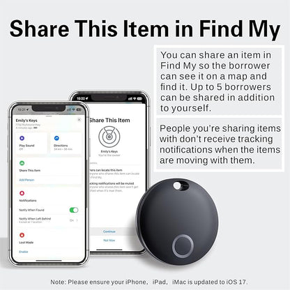 Air Tracker Tag, Bluetooth Tracker-4 Pack Works with Apple Find My (iOS Only), Smart Tags for Luggage, Keys, Backpack, IP67 Waterproof