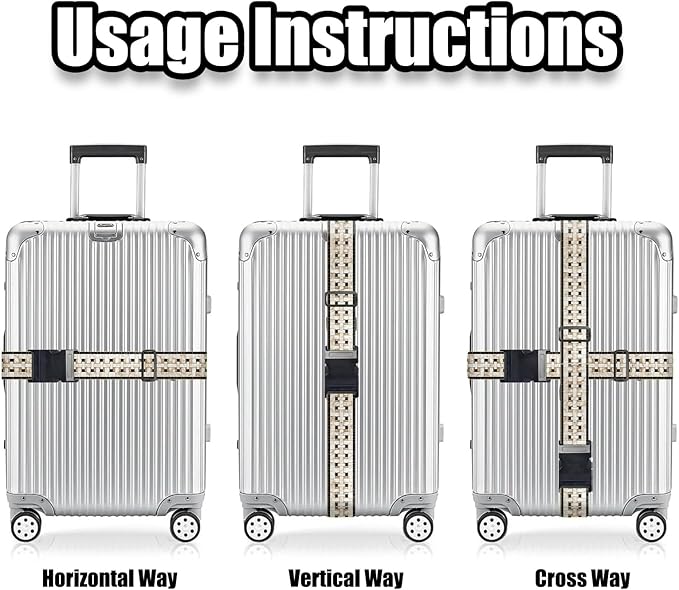 Nuxovilar Luggage Straps of 2 Set Marble Mosaic Pattern, 1.96x90.5 inches - Luggage Straps for Suitcases, Fit for Business Travel, Formal Trips, Daily Use