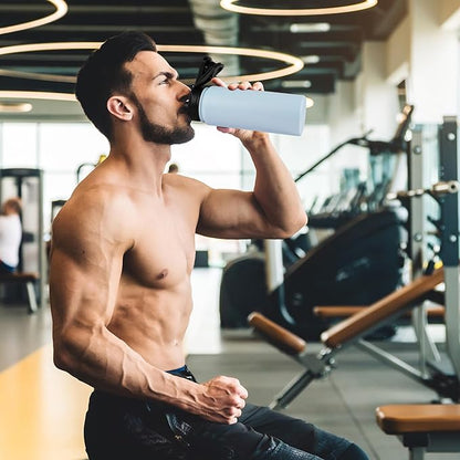 24oz Insulated Water Bottle with Straw Lid, Stainless Steel Metal Water Bottle with Straw & Wide Mouth Lid, Double Wall Vacuum Water Bottle for Hiking Camping, Light Blue 4 Pack