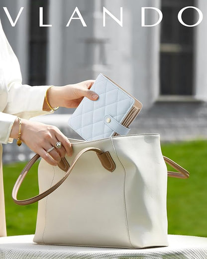 Vlando Travel Jewelry Case,Portable Jewelry Organizer Box with Clear Zipper Velvet Jewelry Pouch,Gifts for Traveler Women Girls-Baby Blue