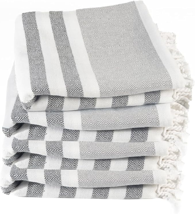 Cotton Turkish Beach Towel with Towels Oversized 36"x72" Pool Absorbent Extra Large Quick Dry Sand Travel Towel (Mélange Drift, 4 Pack)