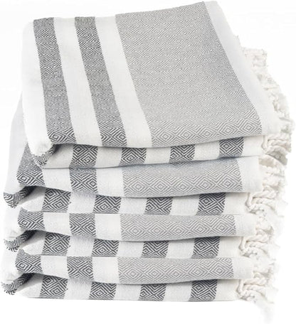Cotton Turkish Beach Towel with Towels Oversized 36"x72" Pool Absorbent Extra Large Quick Dry Sand Travel Towel (Mélange Drift, 4 Pack)