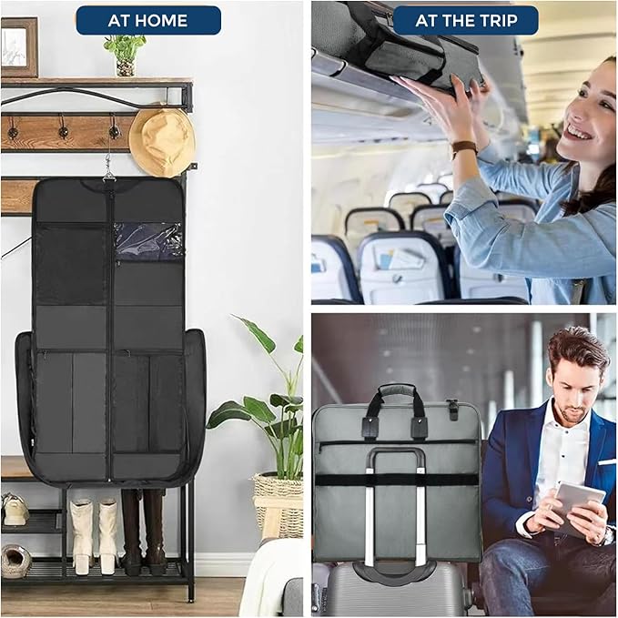 Noozion Garment Bag for Travel Large Carry On Suit Bag Hanging Travel Suit Bags Waterproof Suitcase Luggage Bag for Men Women Business Trips with Shoulder Strap