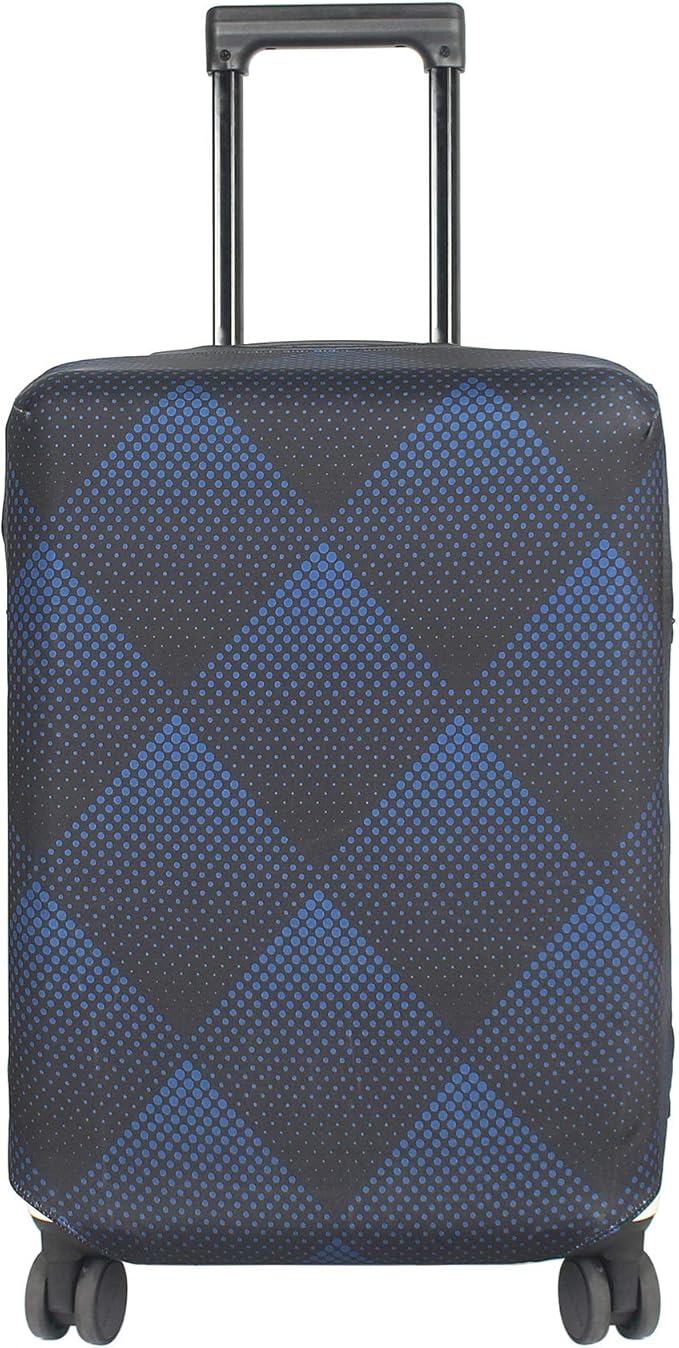 HYPER VENTURE Washable Luggage Cover - Fashion Suitcase Protector Fits 31-32 Inch Luggage (Blue Cube, XL)