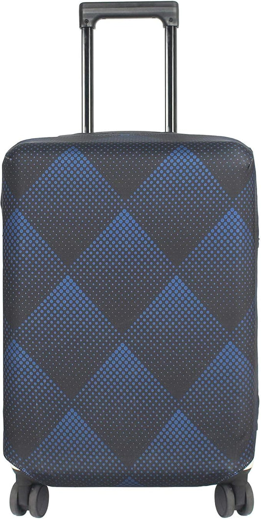HYPER VENTURE Washable Luggage Cover - Fashion Suitcase Protector Fits 31-32 Inch Luggage (Blue Cube, XL)