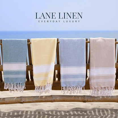 LANE LINEN Beach Towel 2 Pack, Oversized Beach Towel 39"x71", Lightweight Beach Essentials for Women, Large Pool Towel, Absorbent & Quick Dry, Sand Free Beach Towel - Aqua