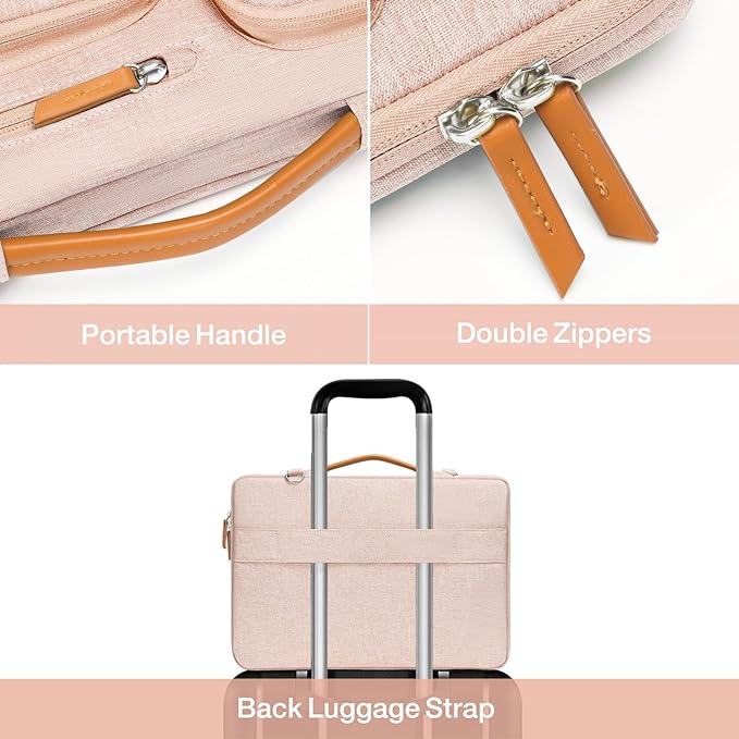 MOSISO 360 Protective Laptop Shoulder Bag,15-15.6 inch Computer Bags Compatible with MacBook Pro 16 inch, HP, Dell, Lenovo, Asus Notebook,Side Open Messenger Bag with 4 Zipper Pockets, Khaki