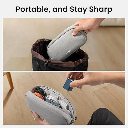 tomtoc Electronics Organizer Travel Case, Water Resistant Travel Bag Cable Organizer for Essentials, Tech Pouch Accessories Carry Storage for Cord, Phone, Cables, Airpods, USB Flash Drive, Daily Items
